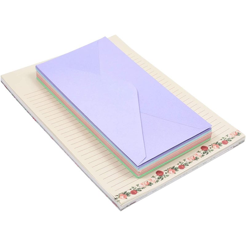 Paper Junkie 60 Sheets Vintage Floral Stationary with 30 Envelopes, Letter Writing Paper for Poems, Thank You Notes, Pen Pal, Scrapbook, Calligraphy (6 Designs, 10.2 x 7.25 In) - Image 4